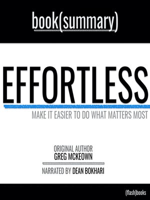 cover image of Effortless by Greg McKeown--Book Summary